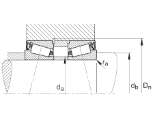 圓錐滾子軸承 JK0S040, 整體圓錐滾子軸承，單側(cè)唇密封，直徑系列 0