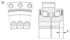 推力角接觸球軸承 ZKLDF325, 雙向，螺釘安裝，兩側帶密封蓋