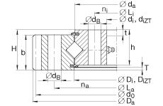 交叉滾子軸承 XA120235-N, 有外齒，兩側(cè)唇密封