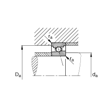主軸軸承 HS7008-E-T-P4S, 調(diào)節(jié)，成對或單元安裝，接觸角 α = 25°，限制公差
