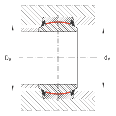 關(guān)節(jié)軸承 GE120-UK-2RS, 根據(jù) DIN ISO 12 240-1 標(biāo)準(zhǔn), 免維護(hù)，兩側(cè)唇密封