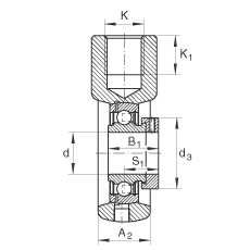吊裝式軸承座單元 PHE35, 鑄鐵軸承座，帶偏心鎖圈的外球面球軸承，P 型密封