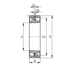 調心滾子軸承 22356-K-MB, 根據(jù) DIN 635-2 標準的主要尺寸, 錐孔，錐度 1:12